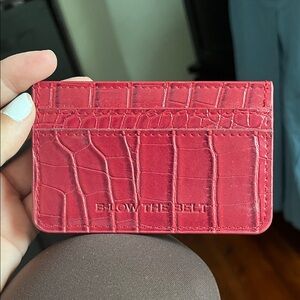 B-Low the Belt Croc-Embossed Red Card Holder